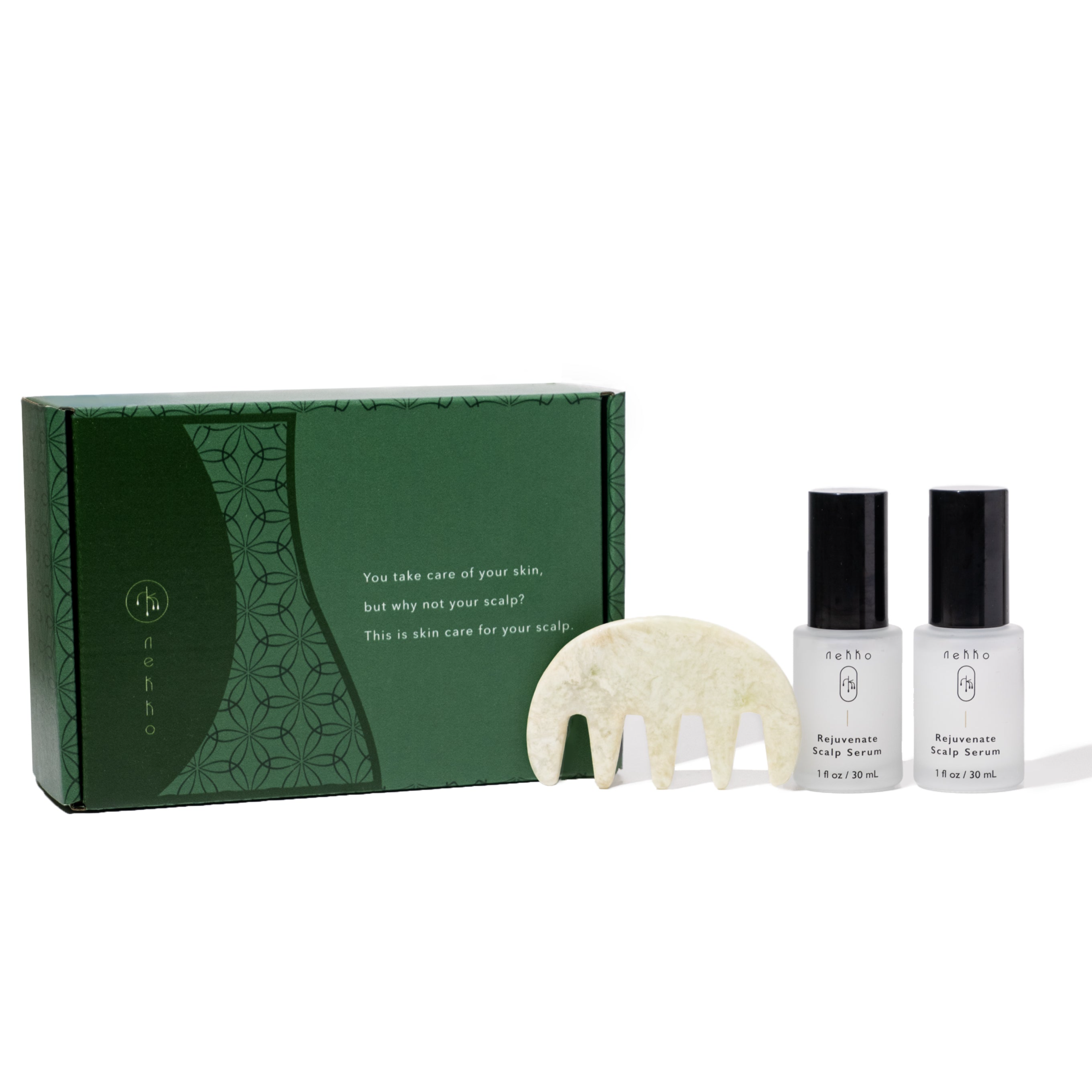 Nekko Rejuvenated Scalp Serum (x2) x Lanshin Scalp Stimulator