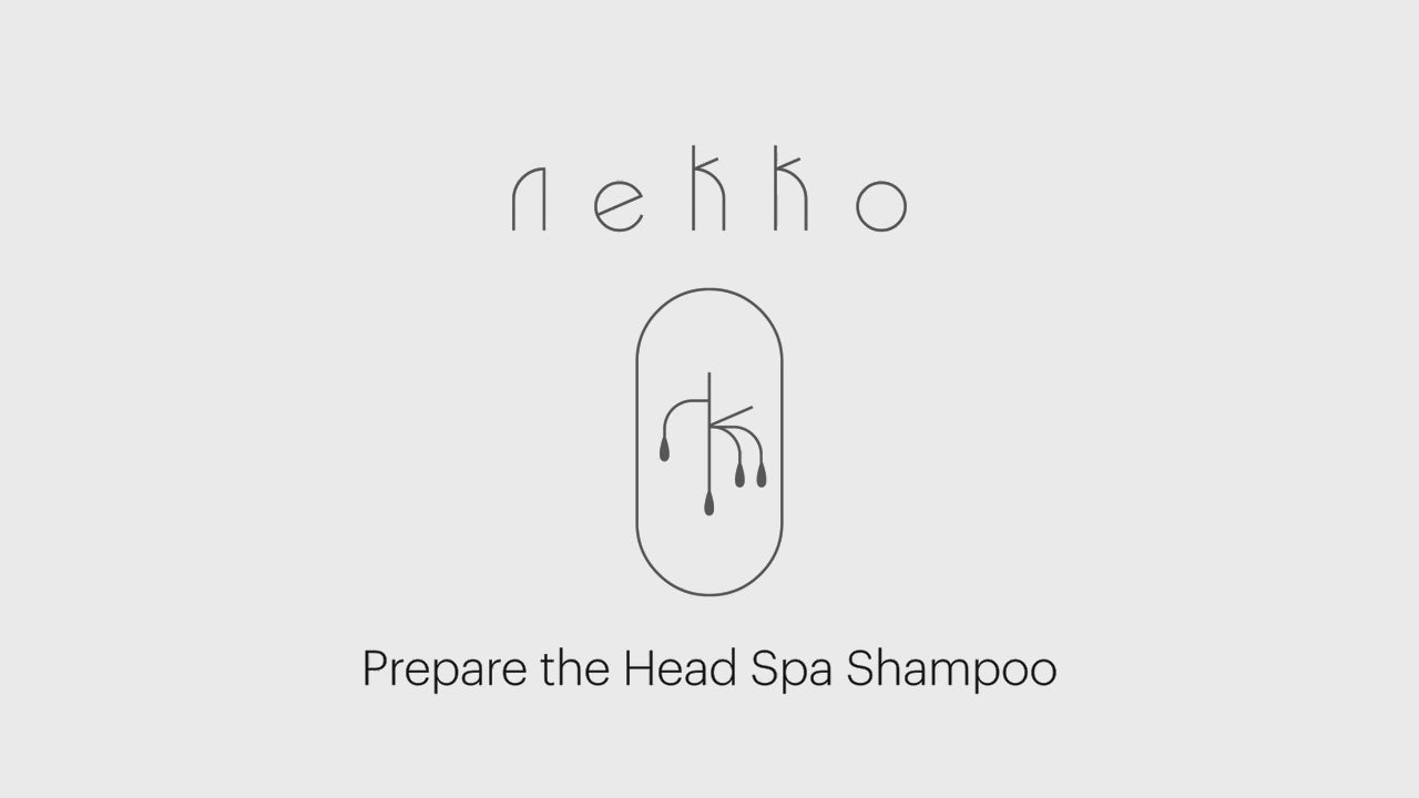Instructions on how to use Nekko Head Spa Shampoo Eco Refill Bottle and Shampoo Refill Pouch